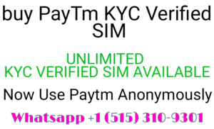 Buy Paytm Kyc Verified Sim or Account